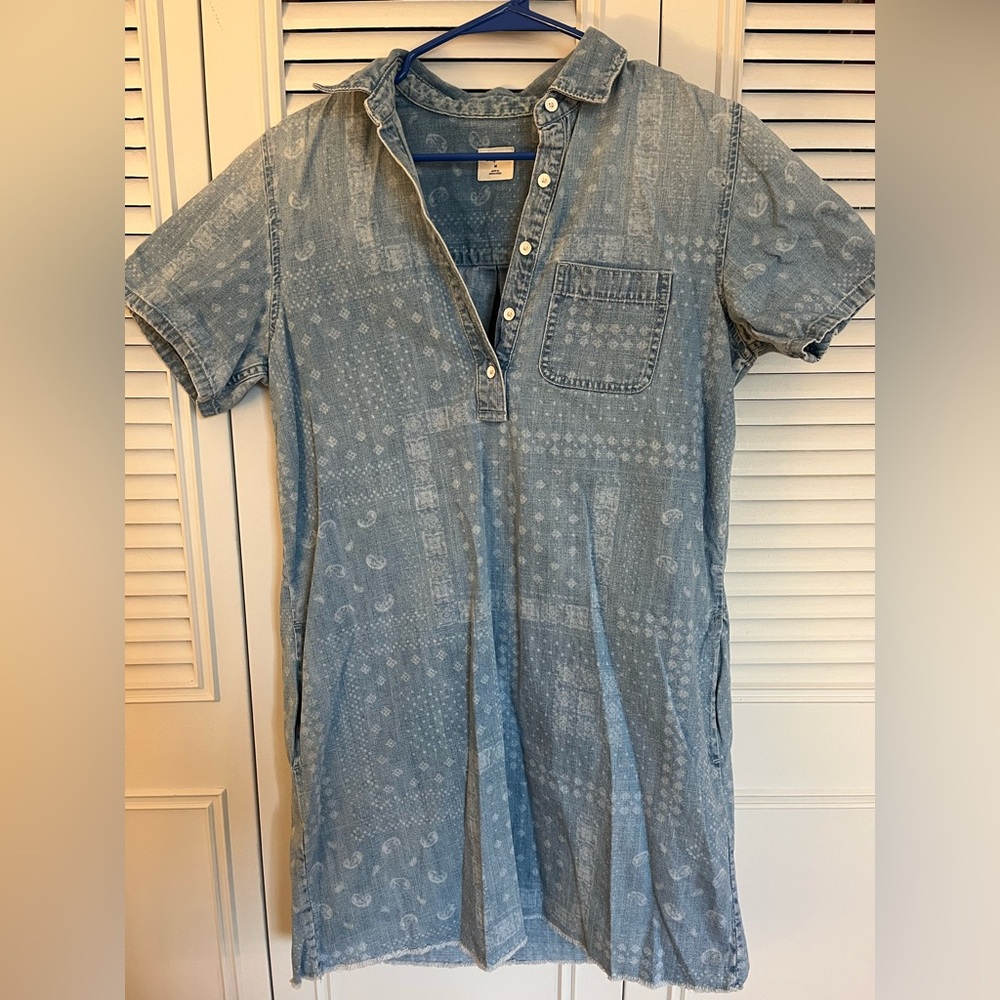 GAP 1969 Denim Bandana Print Shirtdress - Size Medium